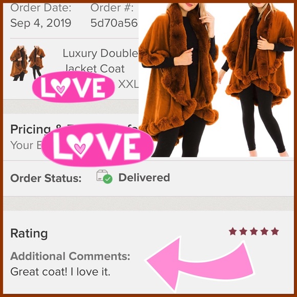 Luxury Double Layered Fx Fur Collared Jacket Coat - Picture 3 of 5